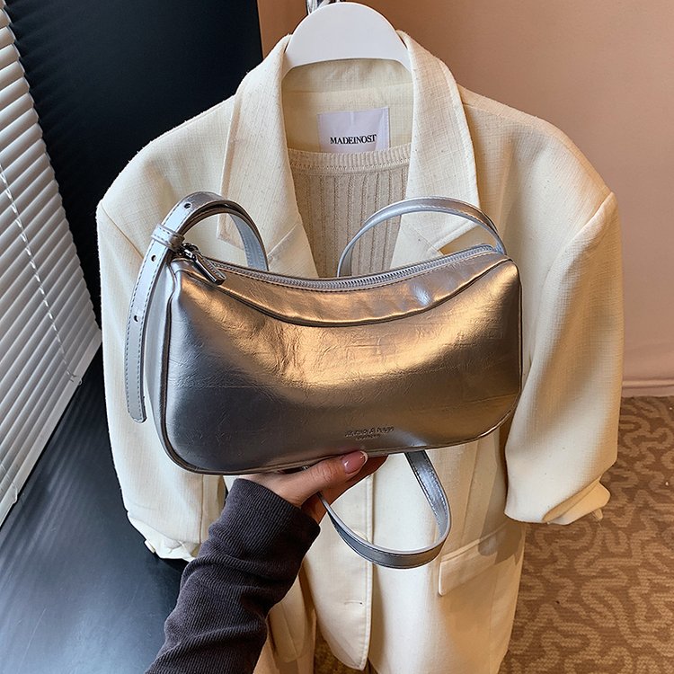 PU Shell Bag with Zipper Closure - One Size Shoulder Crossbody Handbag - Summer 2025 - Image 2