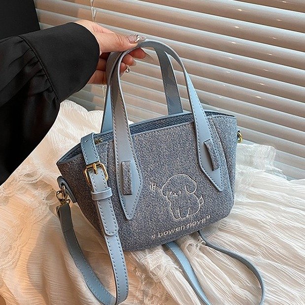 PC Basket Bag Single Shoulder Crossbody with Zipper