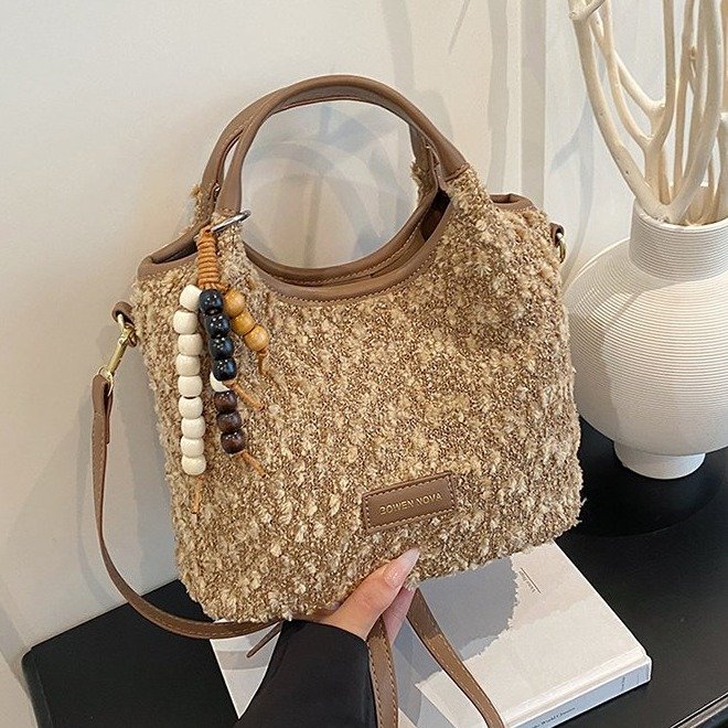 Velvet Handbag Shoulder Crossbody Bag with Magnetic Closure